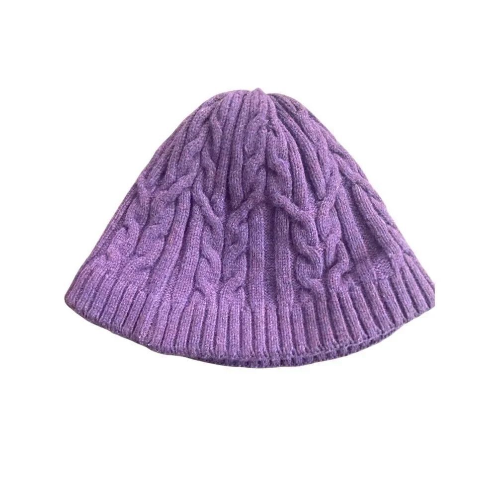 LL Bean, marbled, purple 80% wool outer hat one size fits all